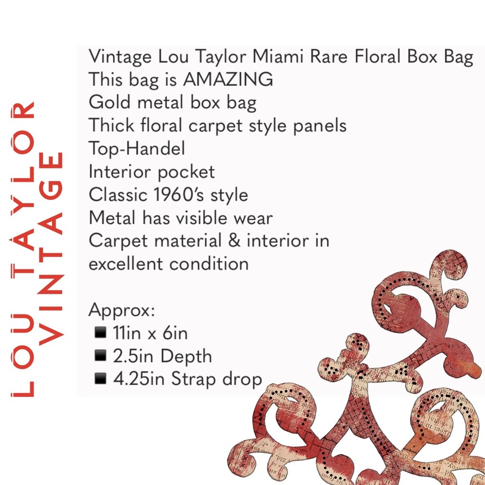 Vintage LOU TAYLOR Chrome Box Bag, circa 60sππ½ - Picture 12 of 12